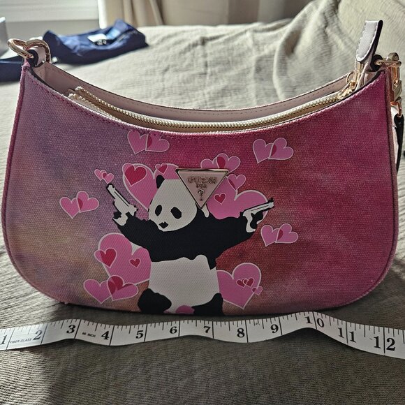 GUESS X BANKSY BRANDALISED TOP ZIP SHOULDER - Handbag - Picture 1 of 11